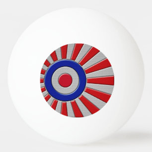 Bold Roundel Sunburst Design in koolstofvezelstijl Pingpongbal