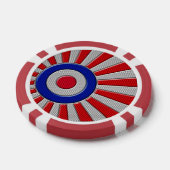 Bold Roundel Sunburst Design in koolstofvezelstijl Poker Chips (Enkel)
