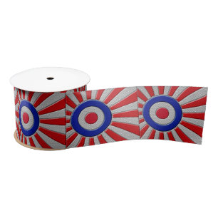 Bold Roundel Sunburst Design in koolstofvezelstijl Satijnen Lint