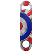 Bold Roundel Sunburst Design in koolstofvezelstijl Speed Flessenopener (Voorkant)