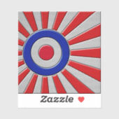 Bold Roundel Sunburst Design in koolstofvezelstijl Sticker (Vel)