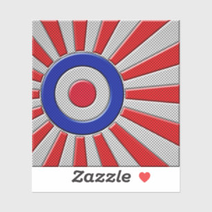 Bold Roundel Sunburst Design in koolstofvezelstijl Sticker