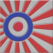 Bold Roundel Sunburst Design in koolstofvezelstijl Sticker (Voorkant)