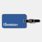 Bold Royal Blue typography Personalized Name Bagagelabel (Voorkant horizontaal)