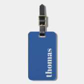 Bold Royal Blue typography Personalized Name Bagagelabel (Voorkant verticaal)