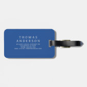 Bold Royal Blue typography Personalized Name Bagagelabel (Achterkant horizontaal)