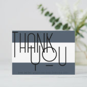 Bold Royal Blue weelde, typografie foto bruiloft Bedankkaart (Staand voorkant)