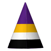 Bold Royal Paars Black White Bold Yellow Stripes Feesthoedjes (Achterkant)