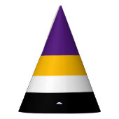 Bold Royal Paars Black White Bold Yellow Stripes Feesthoedjes (Links)