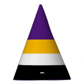 Bold Royal Paars Black White Bold Yellow Stripes Feesthoedjes (Rechts)