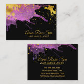 *~*Bold Roze Abstracte Waterverf Gold Luxe Glam Visitekaartje (Voorkant / Achterkant)