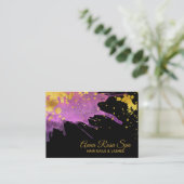 *~*Bold Roze Abstracte Waterverf Gold Luxe Glam Visitekaartje (Staand voorkant)