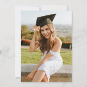 Bold Roze en Rood 2025 Foto Afstudeerfeest Kaart (Achterkant)