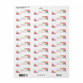 Bold roze lente botanische bruiloft van Bright Flo Etiket (Full Sheet)