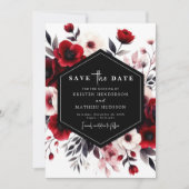 Bold Rustic Crimson Red Wedding Save The Date (Voorkant)