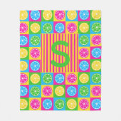 Bold S Initial Citrus Squares Vibrant Fleece Deken (Voorkant)