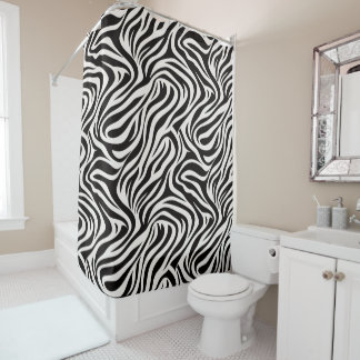 Bold Safari Zebra Print Bathroom Curtain Douchegordijn