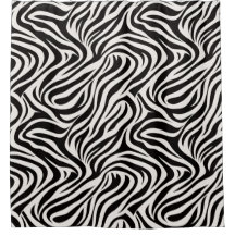 Bold Safari Zebra Print Bathroom Curtain