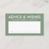 Bold Sage Green Afstuderen afstudeerfeest voor stu Advieskaart (Voorkant)