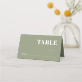 Bold Sage Green Minimalistische Wedding Gast Plaatskaartje (Voorkant)