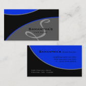 Bold Salon Spa Visitekaartje royal blue grijs 2H (Voorkant / Achterkant)