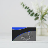 Bold Salon Spa Visitekaartje royal blue grijs 2H (Staand voorkant)