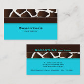 Bold Salon Spa Visitekaartje trendy giraffe blue (Voorkant / Achterkant)