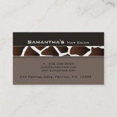 Bold Salon Spa Visitekaartje trendy giraffe brown (Achterkant)