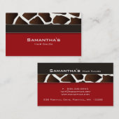 Bold Salon Spa Visitekaartje trendy giraffe red (Voorkant / Achterkant)