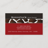 Bold Salon Spa Visitekaartje trendy giraffe red (Achterkant)