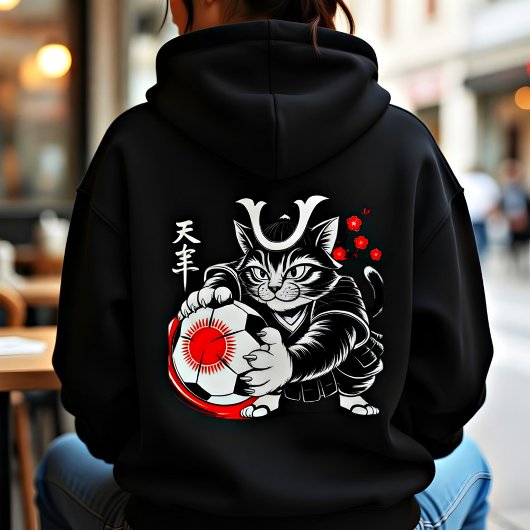 Bold Samurai Cat Hoodie for Women
