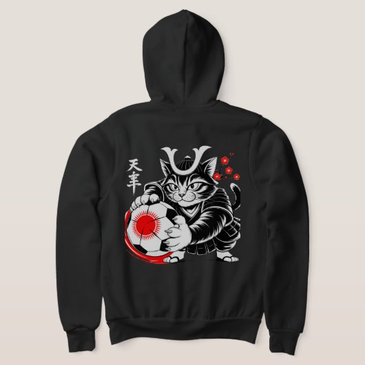 Bold Samurai Cat Hoodie for Women (Laag Achter)