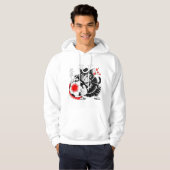 Bold Samurai Cat Soccer - Stylish Kawaii Fan Gear! Hoodie (Voorkant volledig)