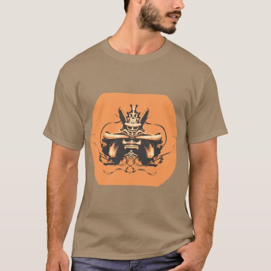 Bold Samurai Spirit Print T-Shirt (Voorkant)