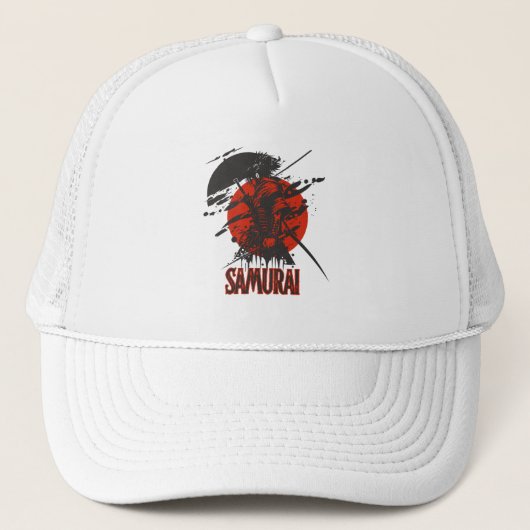 Bold Samurai Warrior trucker hoed – Japanse kunst Trucker Pet (Voorkant)