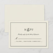 Bold Sandstone Gekleurde Huwelijksreactie RSVP Kaartje (Voorkant / Achterkant)