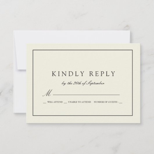 Bold Sandstone Gekleurde Huwelijksreactie RSVP Kaartje (Voorkant)
