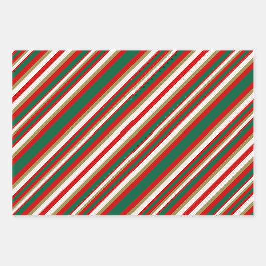 Bold Santa and Stripes Kitsch Inpakpapier Vel (Voorkant 2)