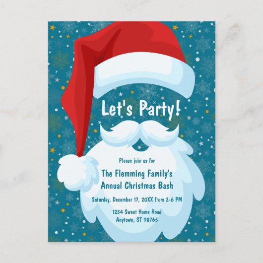 Bold Santa Gepersonaliseerd kerstfeest Briefkaart (Voorkant)