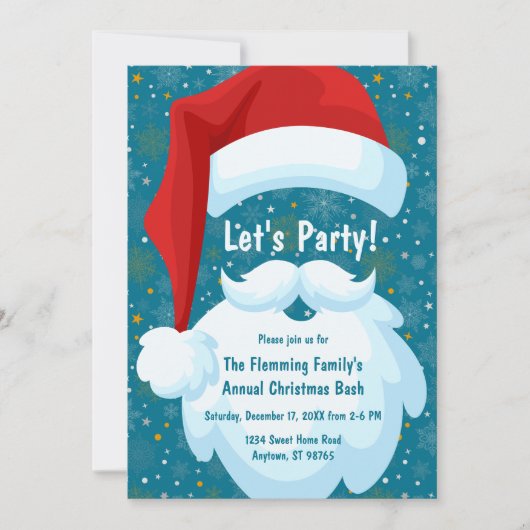 Bold Santa Gepersonaliseerd kerstfeest Kaart (Voorkant)