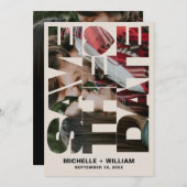 Bold Save the Date Photo Frame Sand Wedding Kaart (Voorkant / Achterkant)