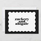 Bold Scalloped Border Zwart Wit Repetitie Diner Kaart (Achterkant)