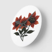 Bold Scarlet Blooms Ronde Klok (Hoek)