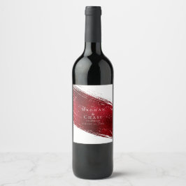 Bold Scarlet Red Bruske Wijn Etiket