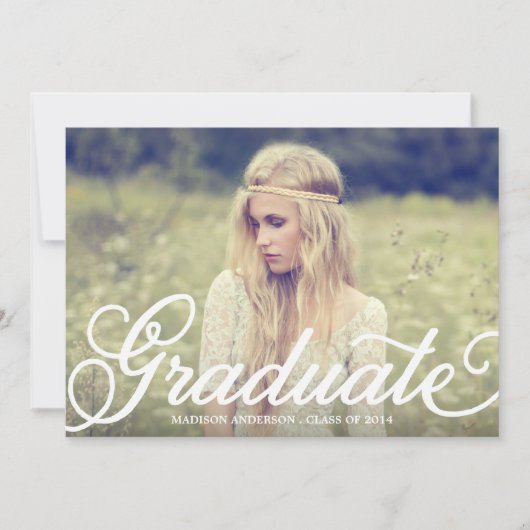 Bold Script| Afstudeerfeest Uitnodiging (Voorkant)