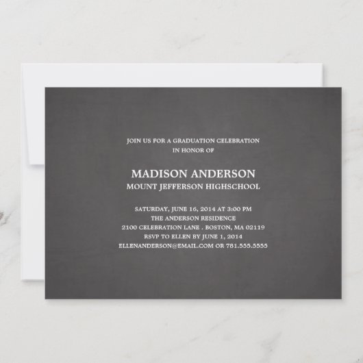 Bold Script| Afstudeerfeest Uitnodiging (Achterkant)