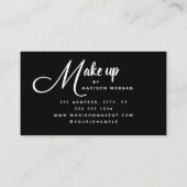 Bold Script Black and White Photo Makeup Visitekaartje (Achterkant)