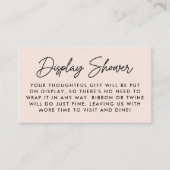Bold Script Blush Baby Shower Display Shower Informatiekaartje (Voorkant)
