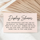 Bold Script Blush Baby Shower Display Shower Informatiekaartje