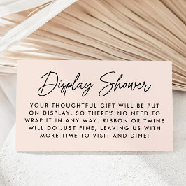 Bold Script Blush Baby Shower Display Shower Informatiekaartje